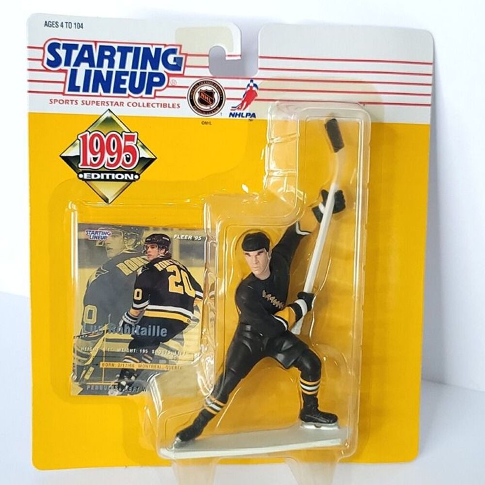 1995 Luc Robitaille Pittsburgh Penguins Starting Lineup SLU NHL Figure and Card